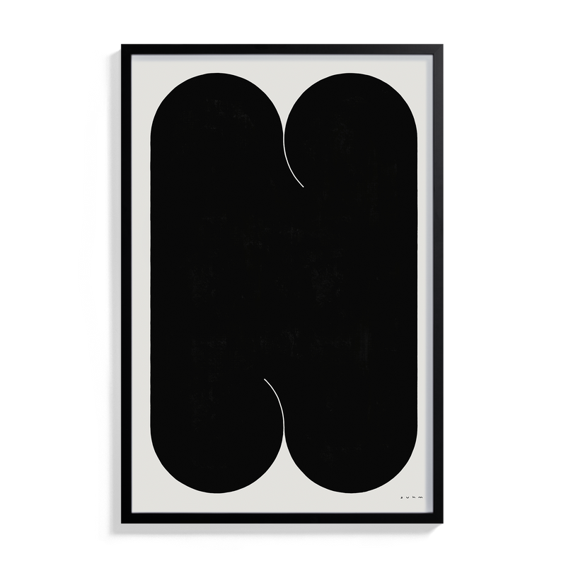 Suhm art print alphabet N black minimalist