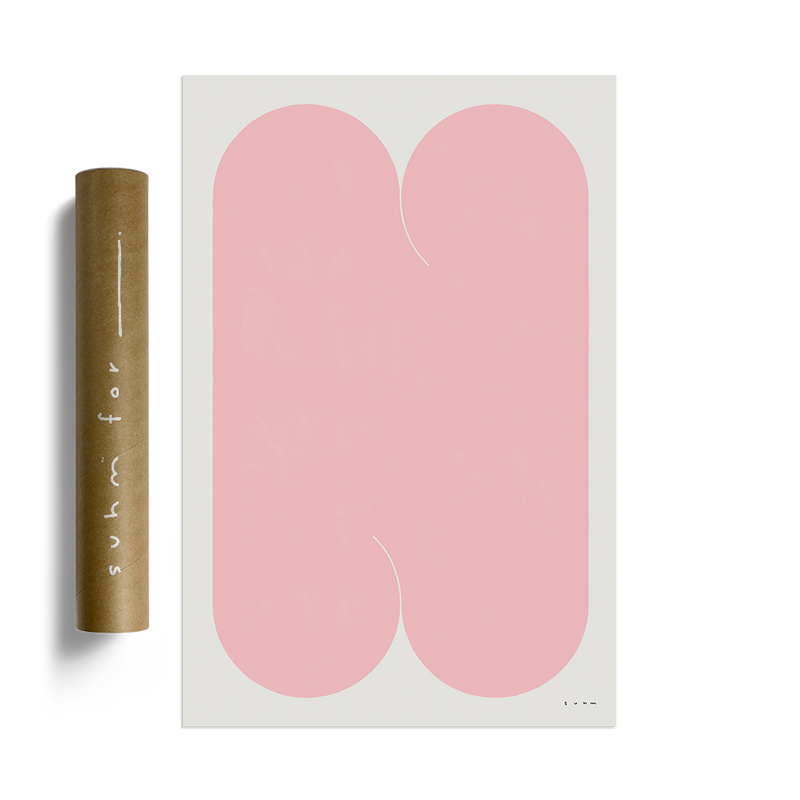 Suhm art print alphabet N pink minimalist