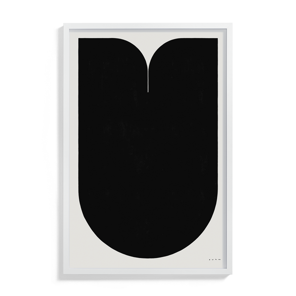 Suhm art print alphabet U black minimalist