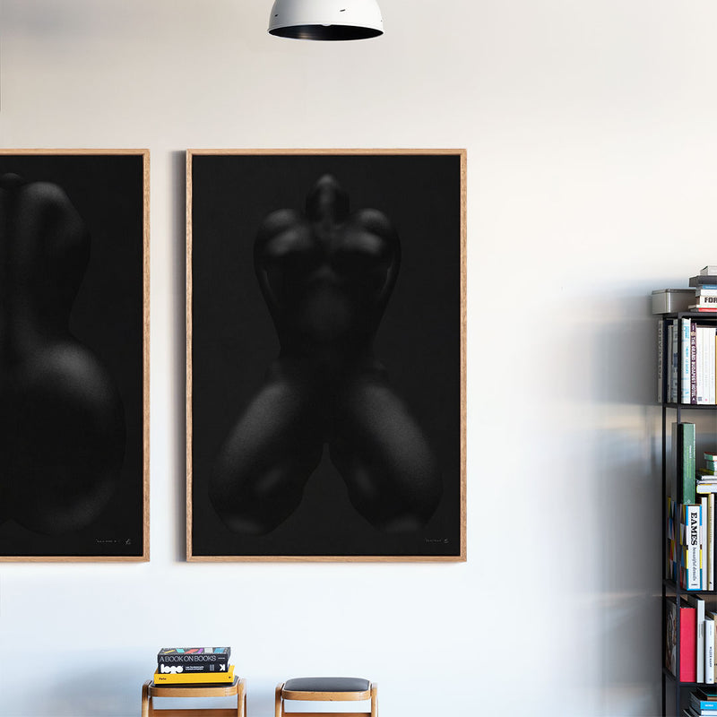 Matt Strempel Black Art wall Australian Artist monochromatic figurative sensual Minimalist Female Women Woman body form Ebony Ecstasy