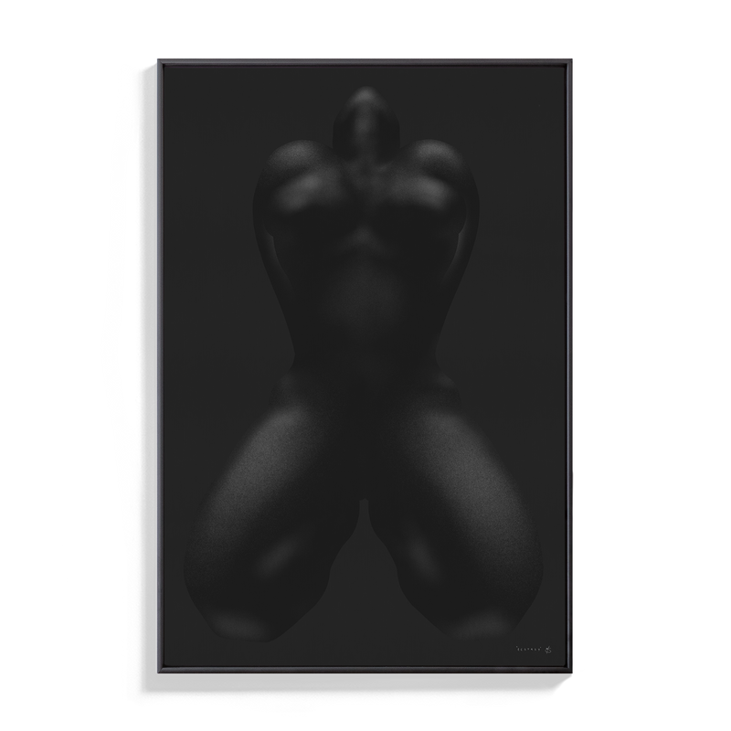Matt Strempel Black Art wall Australian Artist monochromatic figurative sensual Minimalist Female Women Woman body form Ebony Ecstasy