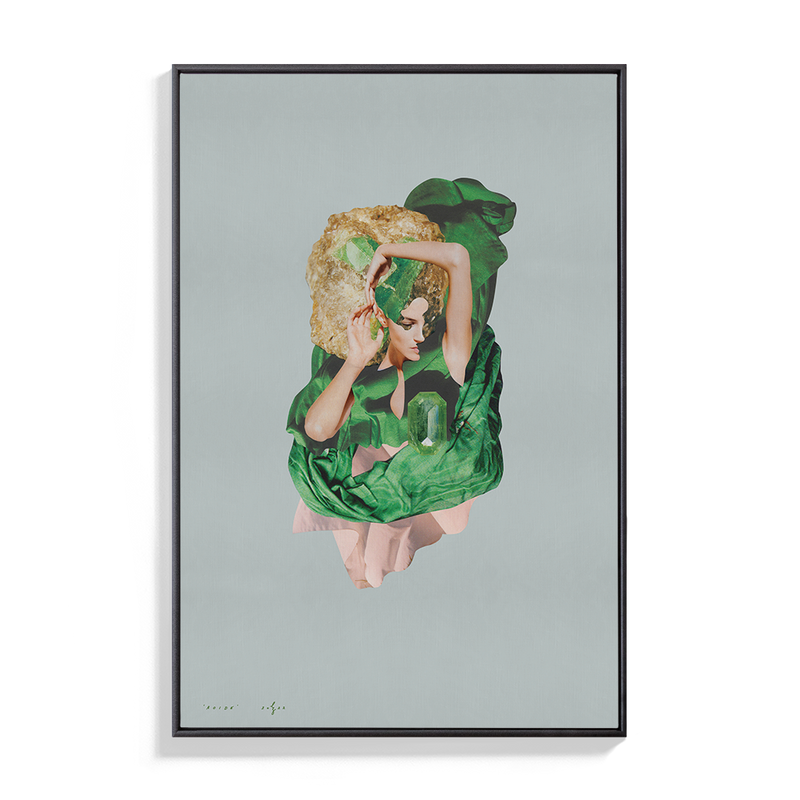 Suhm framed art print figurative the Muses Aoide Caitlin Ziegler handcrafted collage reproduction abstract Australian Art wall art