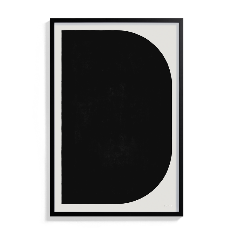 Suhm art print alphabet D black minimalist 
