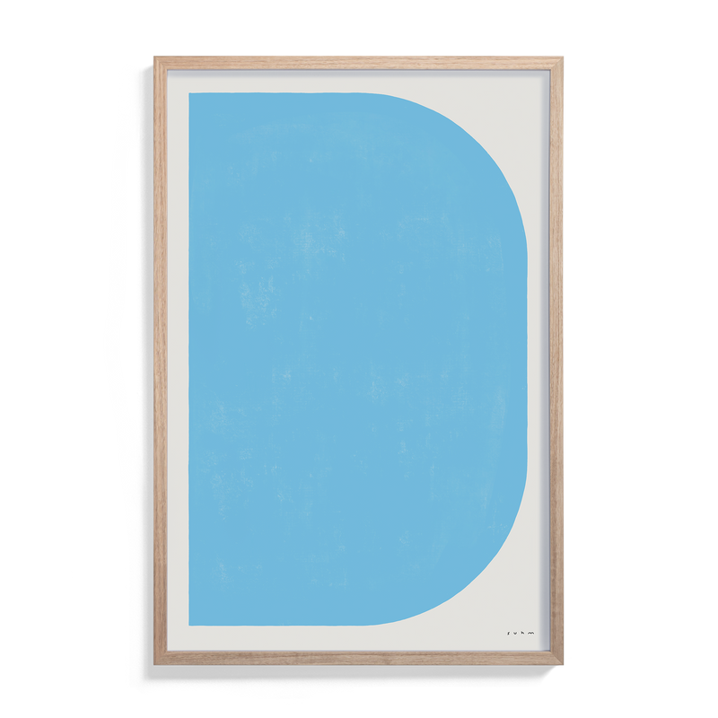 Suhm art print alphabet D blue minimalist 
