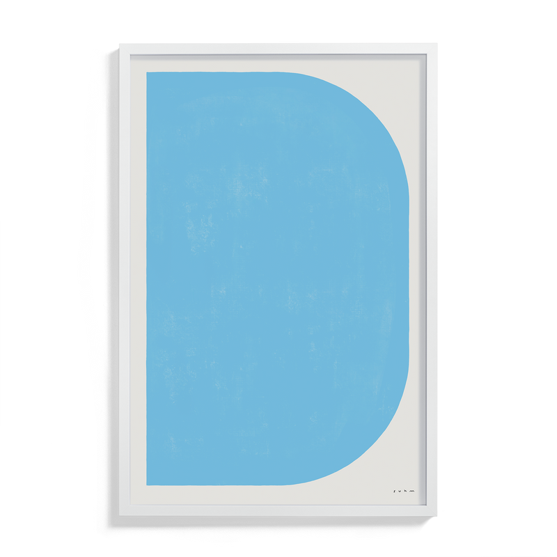 Suhm art print alphabet D blue minimalist 