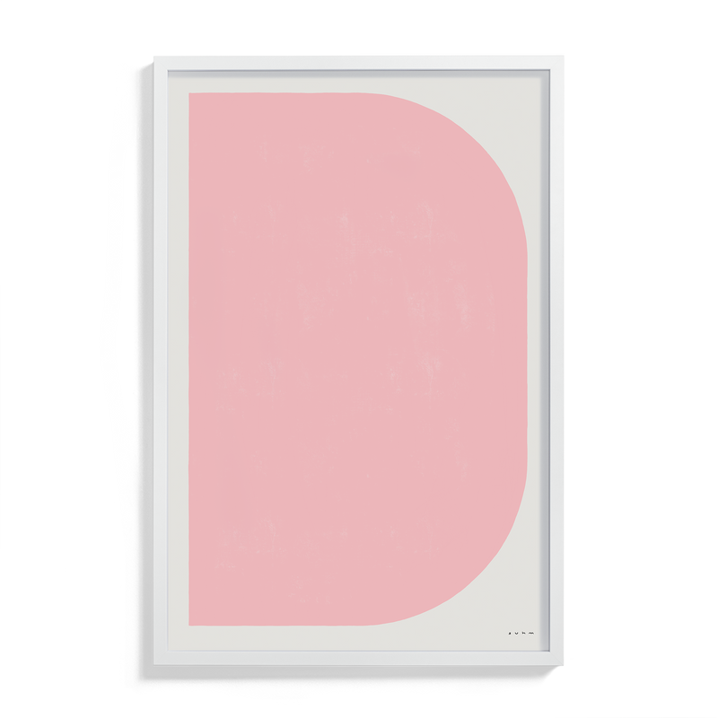 Suhm art print alphabet D pink minimalist 