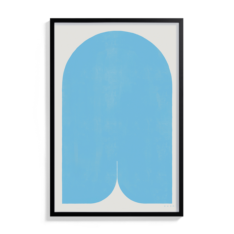 Suhm art print alphabet A blue minimalist 