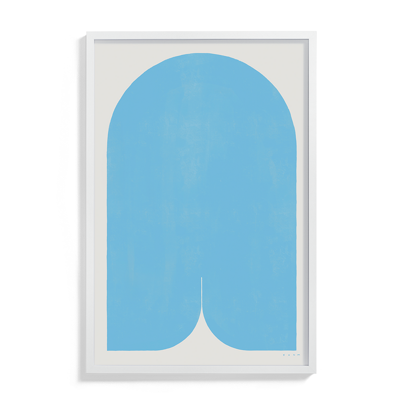 Suhm art print alphabet A blue minimalist 