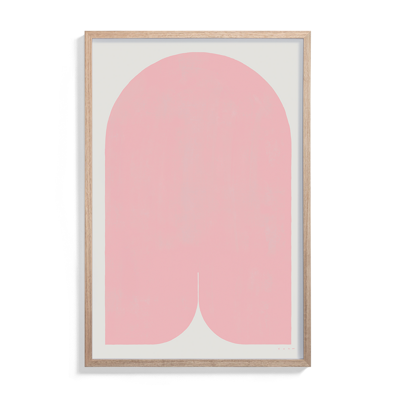 Suhm art print alphabet A pink minimalist 