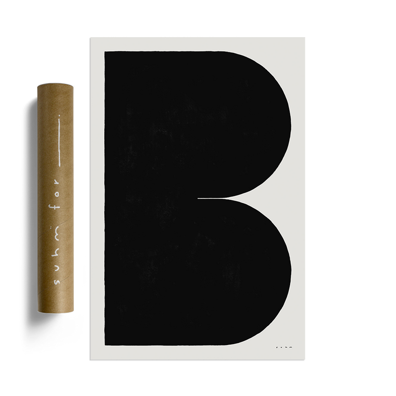 Suhm art print alphabet B black minimalist 