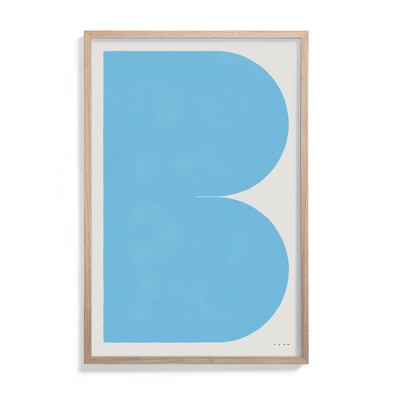 Suhm art print alphabet B blue minimalist 