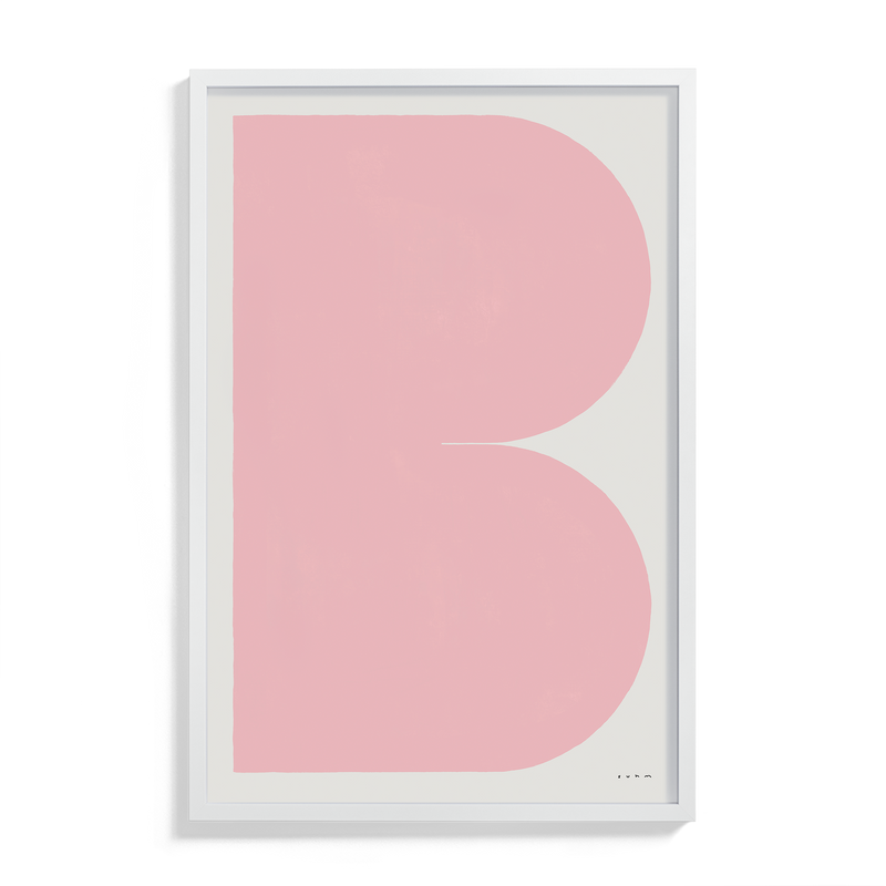Suhm art print alphabet B pink minimalist 
