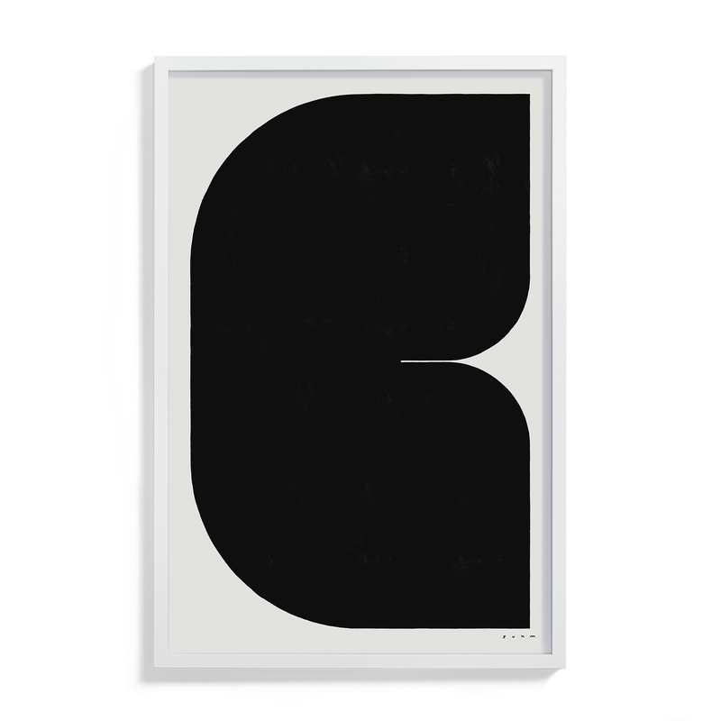 Suhm art print alphabet C black minimalist 