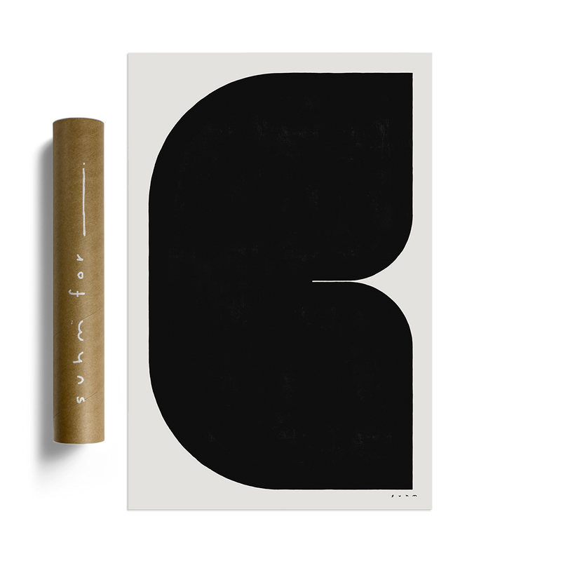 Suhm art print alphabet C black minimalist 