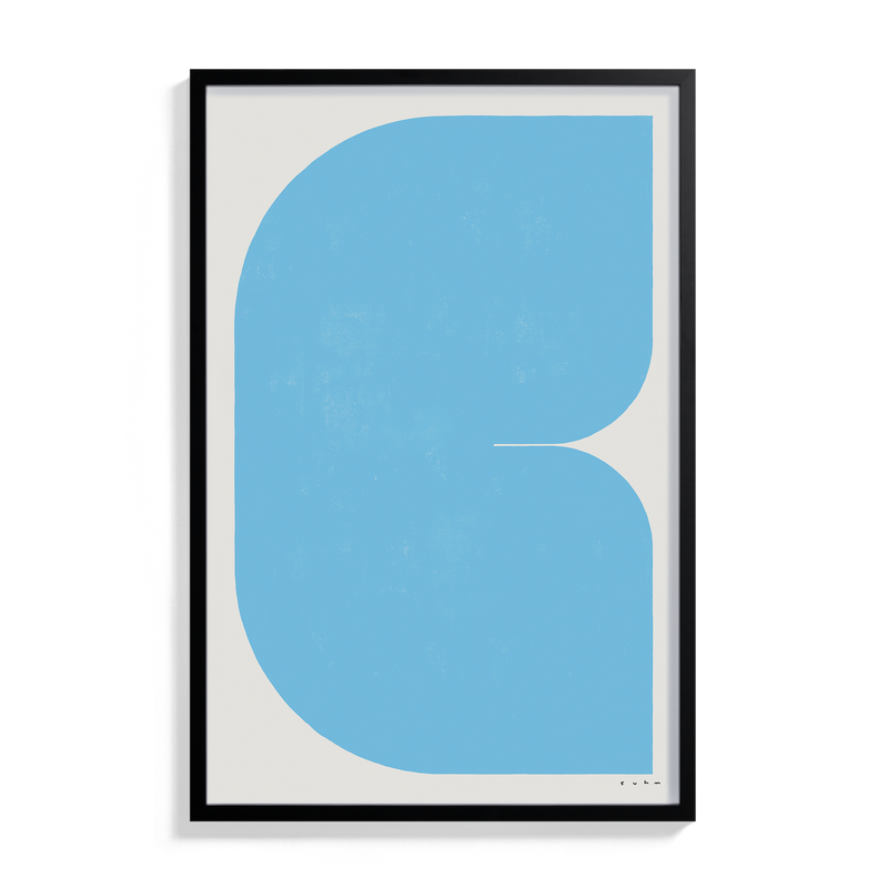 Suhm art print alphabet C blue minimalist 