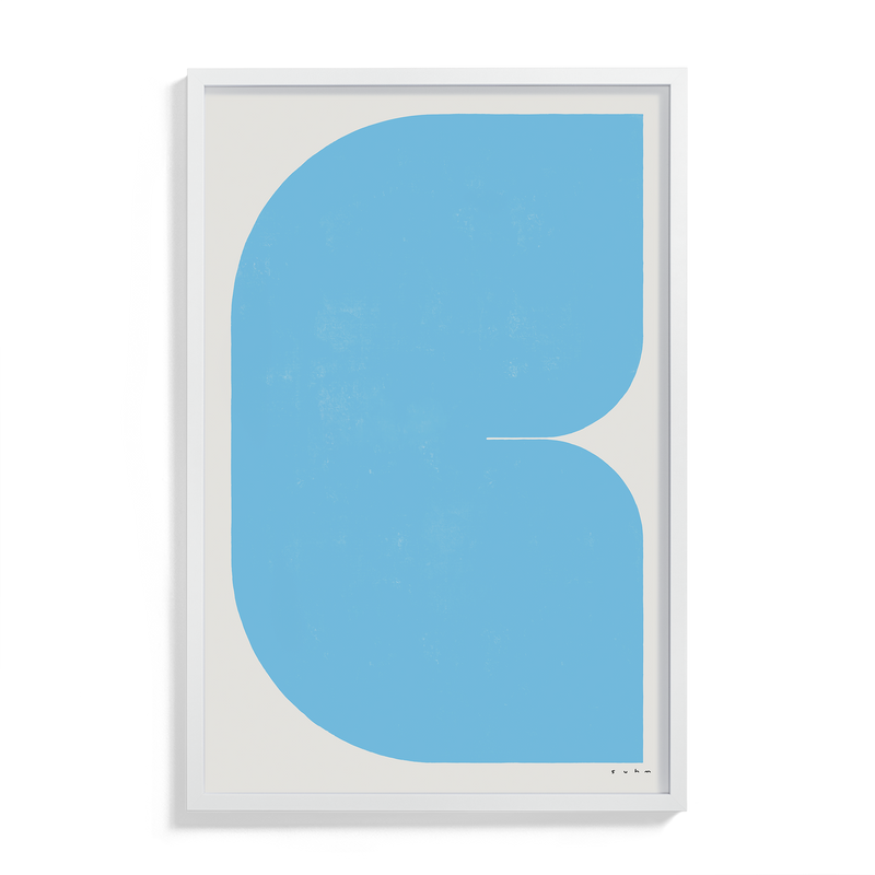 Suhm art print alphabet C blue minimalist 