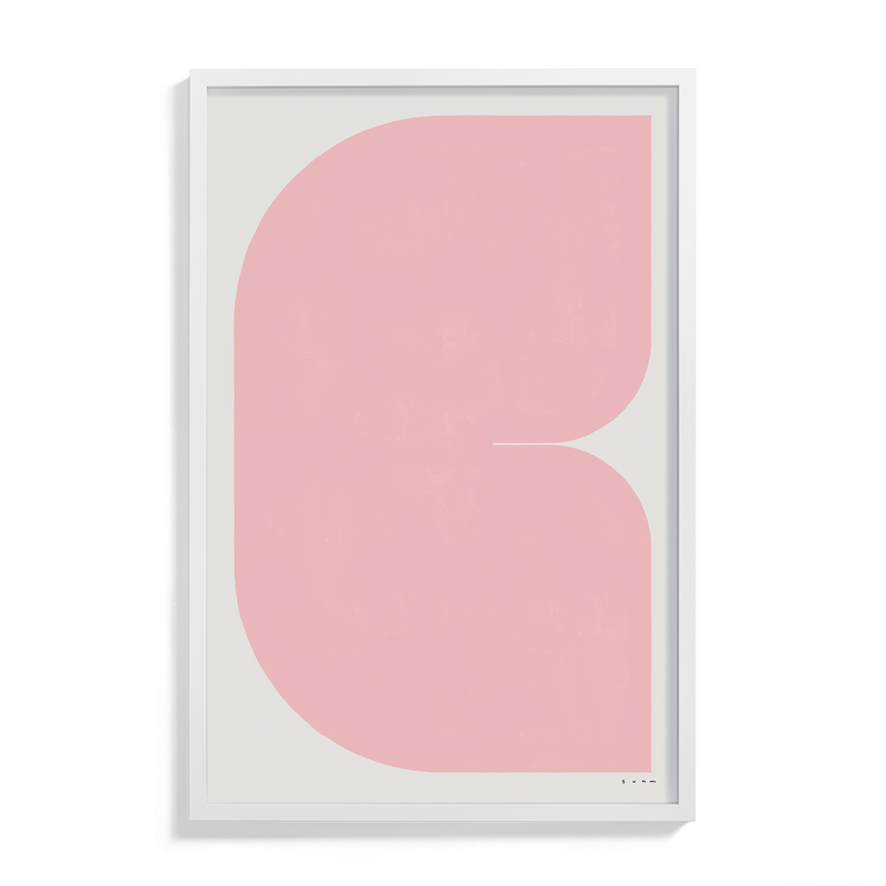 Suhm art print alphabet C pink minimalist 