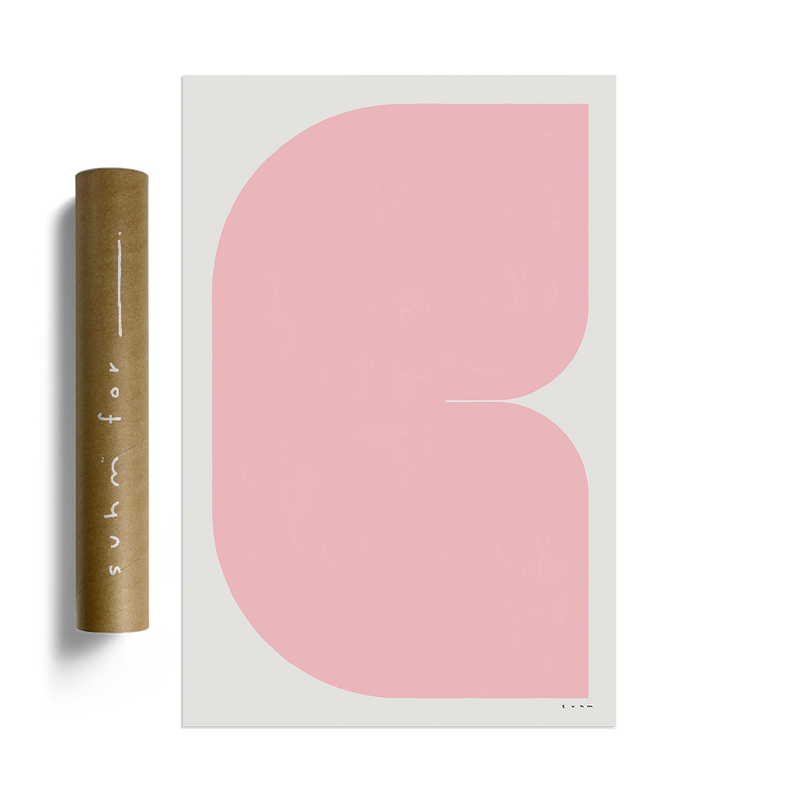 Suhm art print alphabet C pink minimalist 