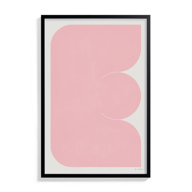 Suhm art print alphabet E pink minimalist 