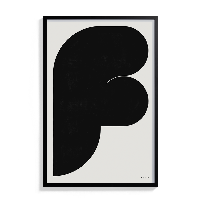Suhm art print alphabet F black minimalist 