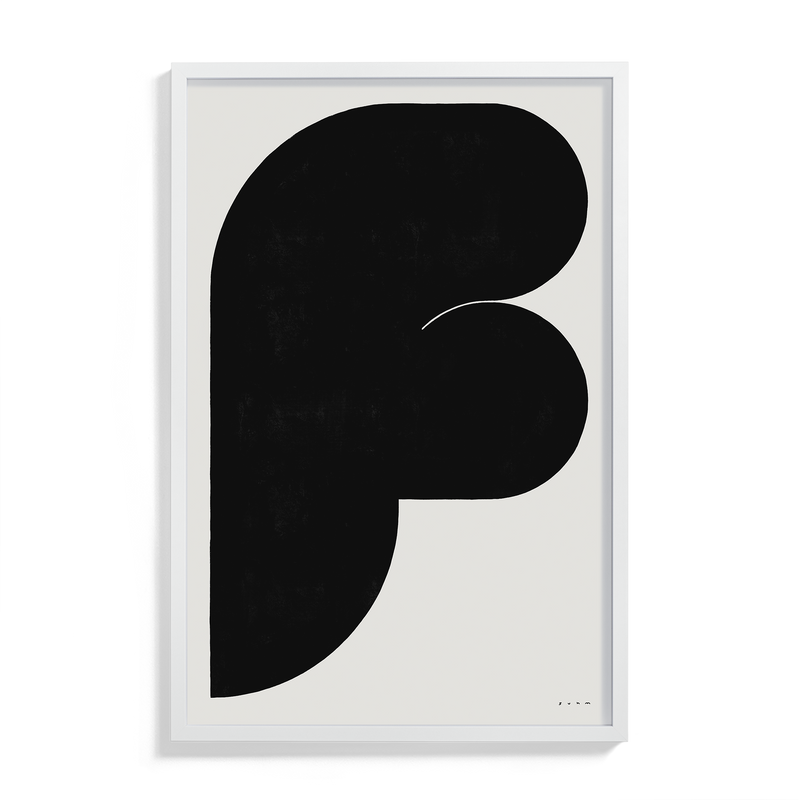 Suhm art print alphabet F black minimalist 