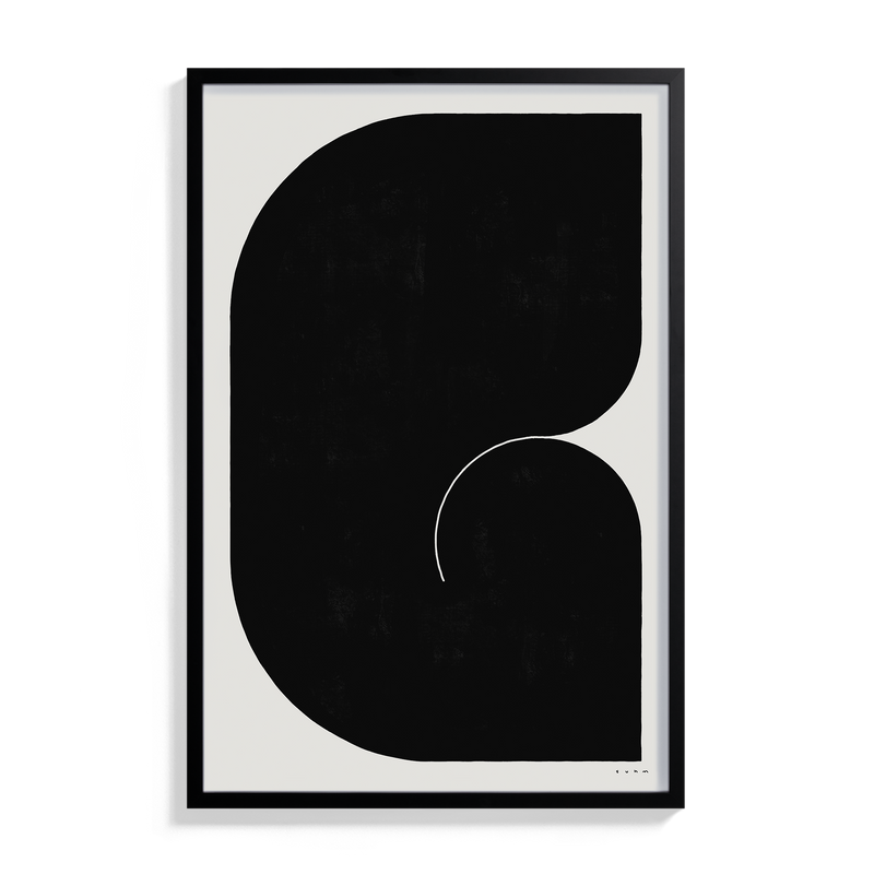 Suhm art print alphabet G black minimalist 
