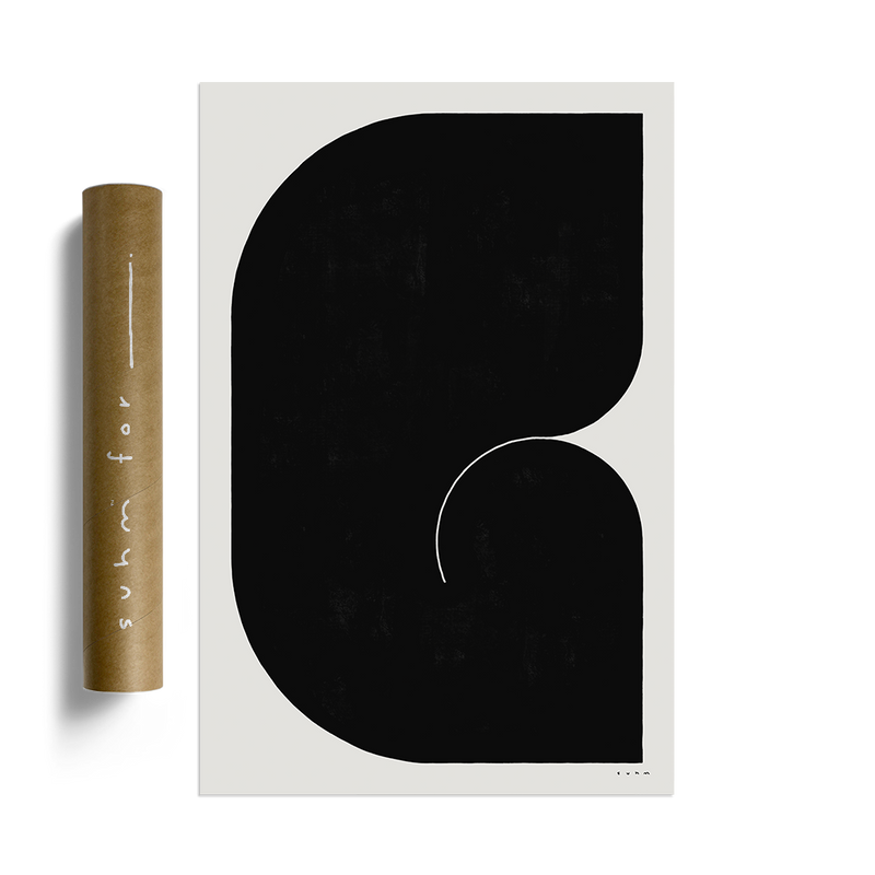 Suhm art print alphabet G black minimalist 