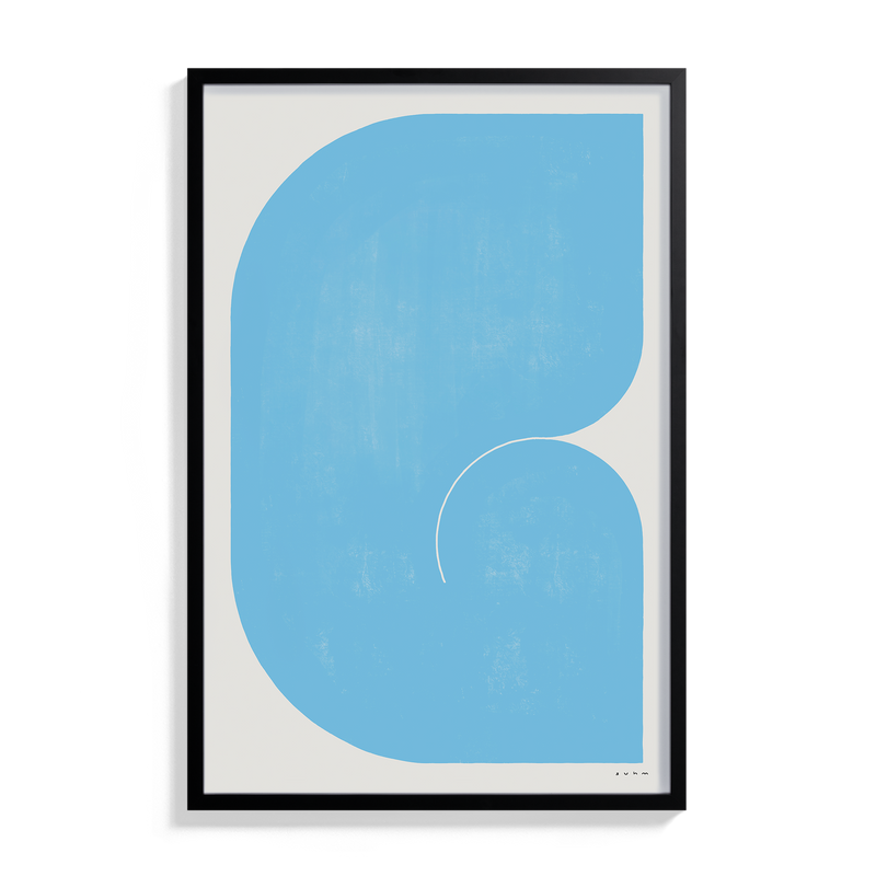 Suhm art print alphabet G blue minimalist