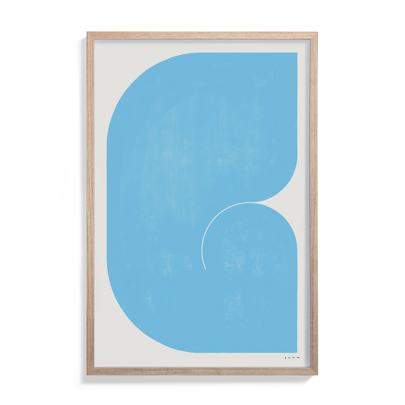 Suhm art print alphabet G blue minimalist