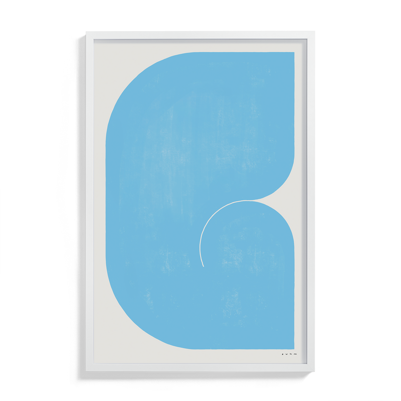 Suhm art print alphabet G blue minimalist 