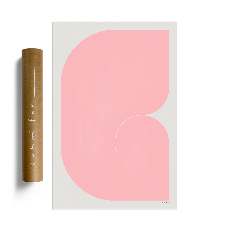 Suhm art print alphabet G pink minimalist 