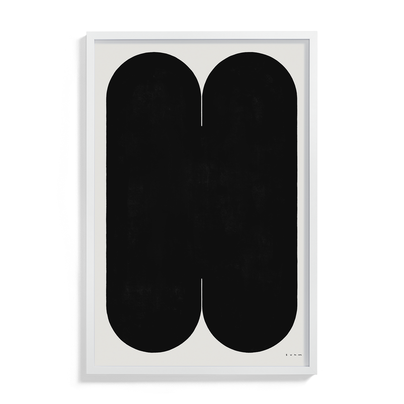 Suhm art print alphabet H black minimalist 
