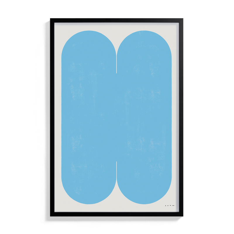 Suhm art print alphabet H blue minimalist 