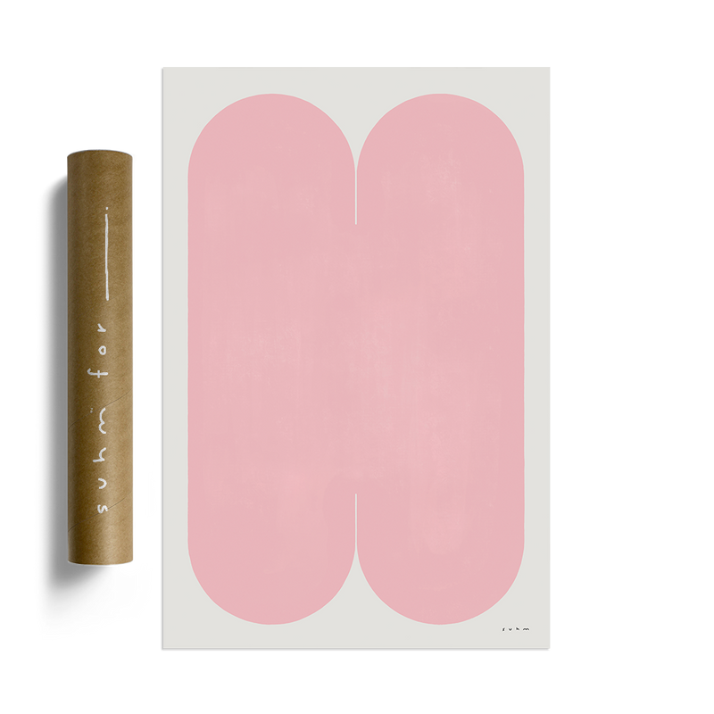 Suhm art print alphabet H pink minimalist 