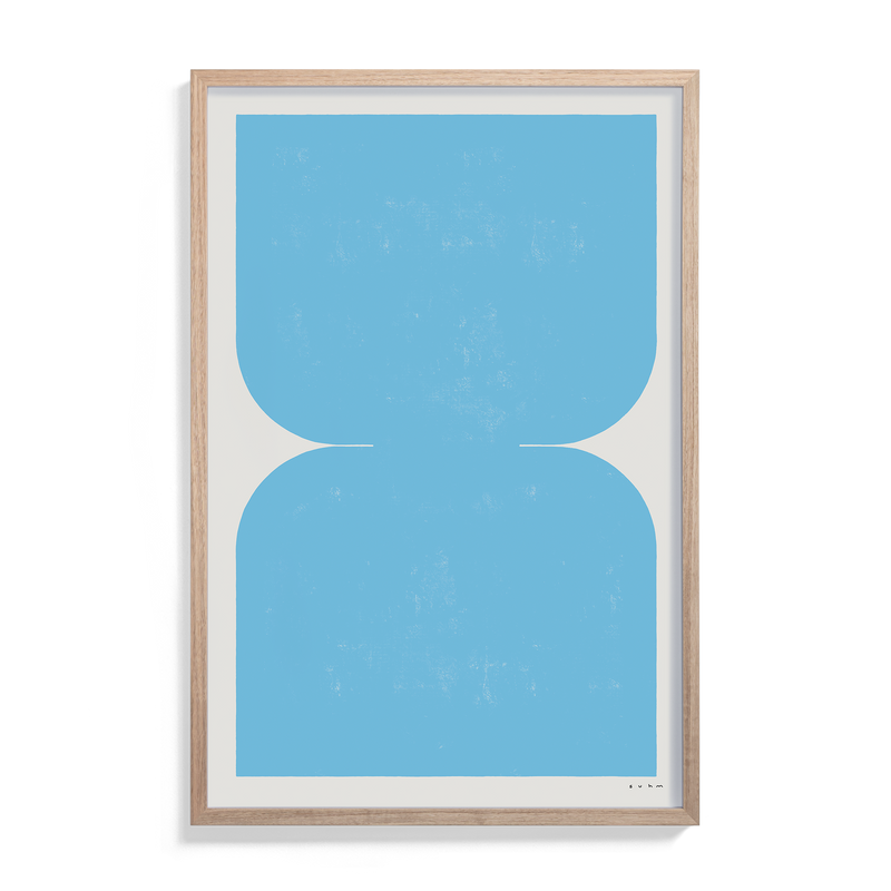 Suhm art print alphabet I blue minimalist