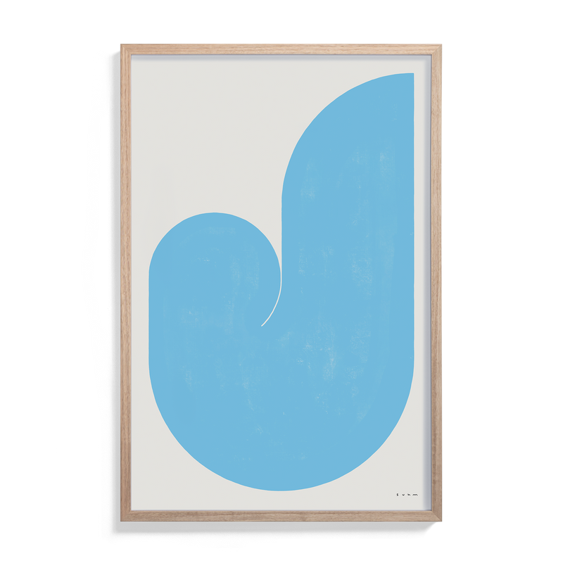 Suhm art print alphabet J blue minimalist