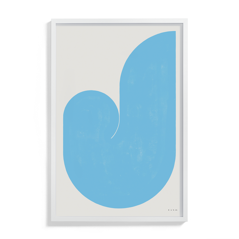 Suhm art print alphabet J blue minimalist
