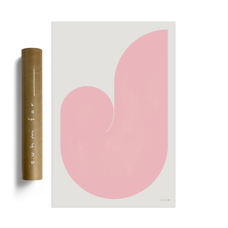 Suhm art print alphabet J pink minimalist