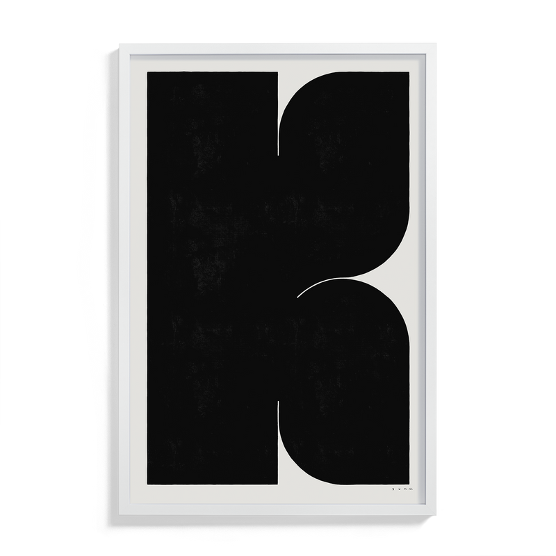 Suhm art print alphabet K black minimalist