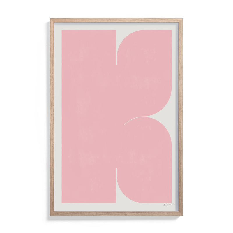 Suhm art print alphabet K pink minimalist