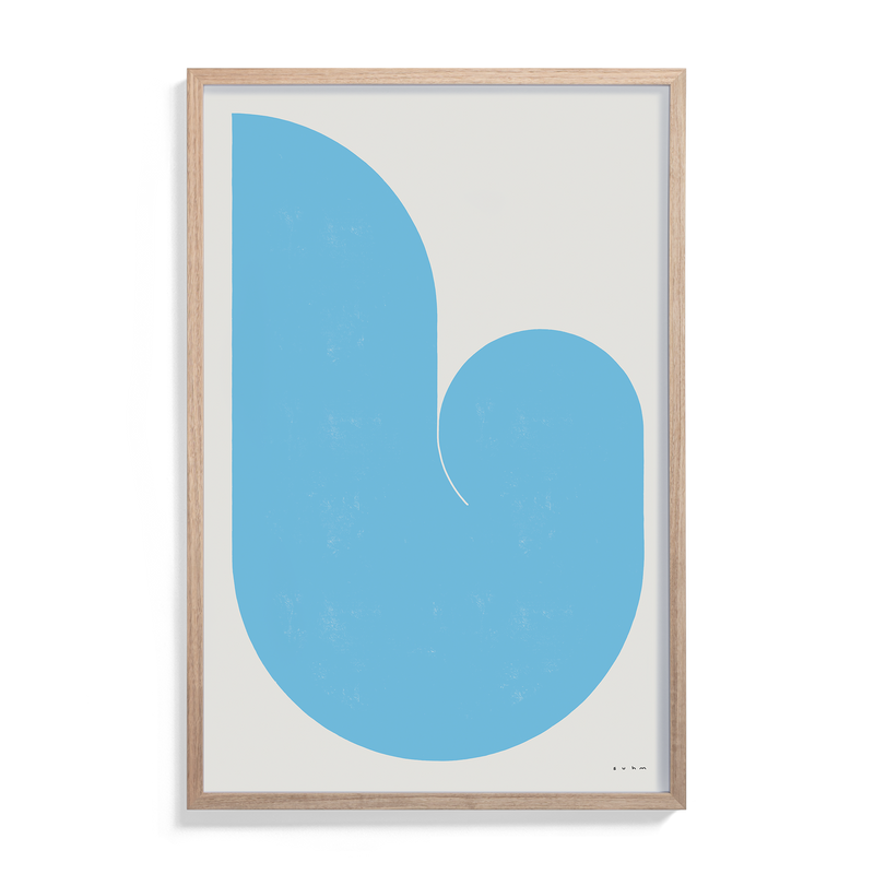 Suhm art print alphabet L blue minimalist