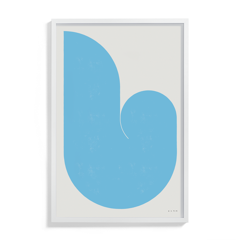 Suhm art print alphabet L blue minimalist