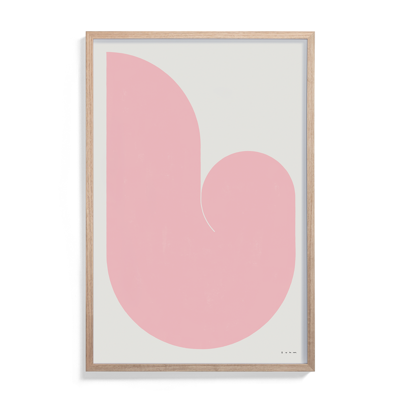 Suhm art print alphabet L pink minimalist