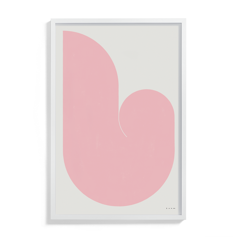 Suhm art print alphabet L pink minimalist