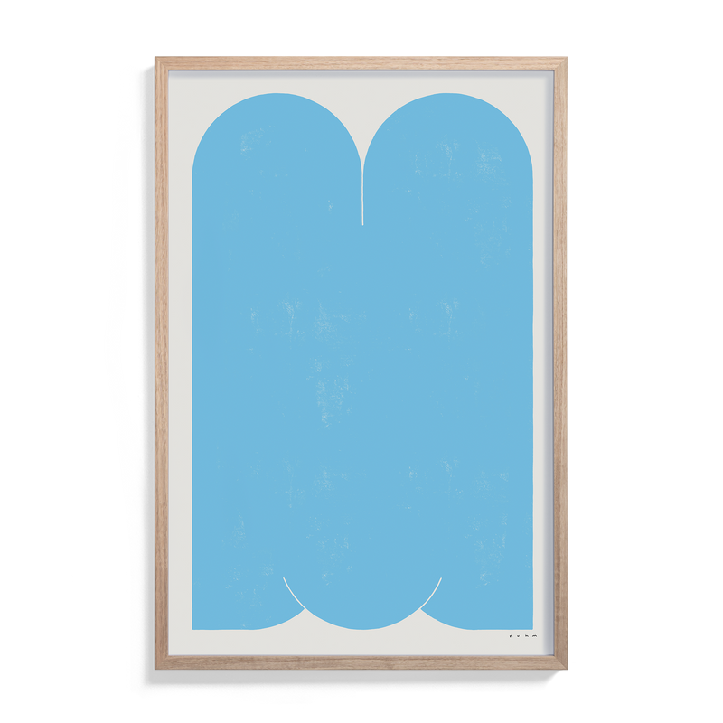 Suhm art print alphabet M blue minimalist