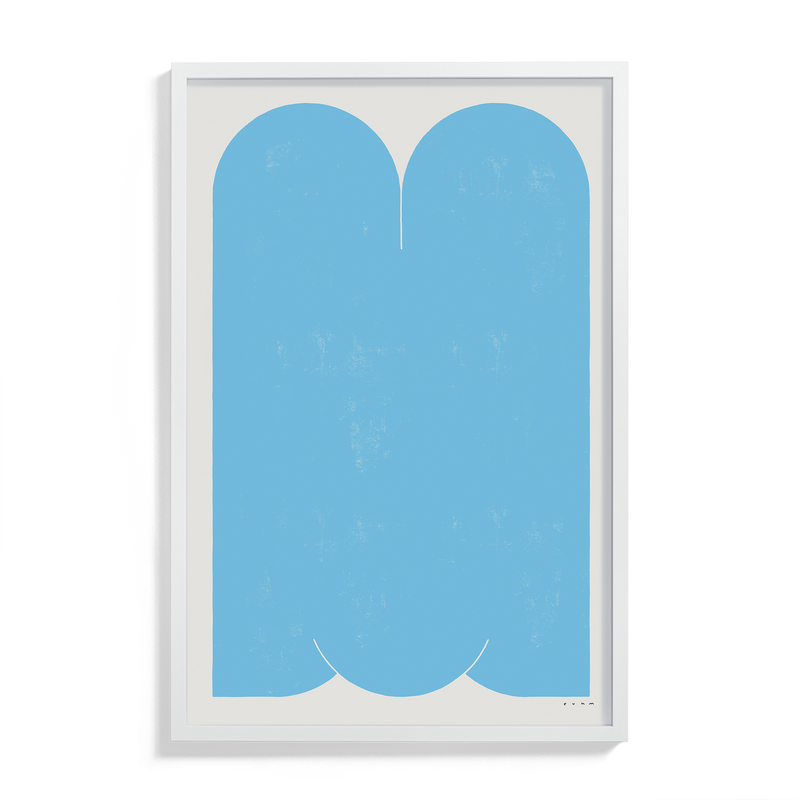 Suhm art print alphabet M blue minimalist