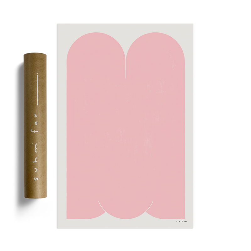 Suhm art print alphabet M pink minimalist