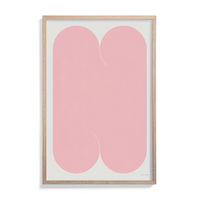 Suhm art print alphabet N pink minimalist