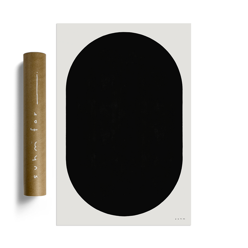 Suhm art print alphabet O black minimalist