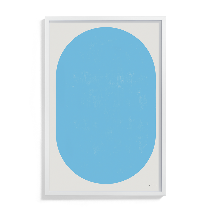 Suhm art print alphabet O blue minimalist